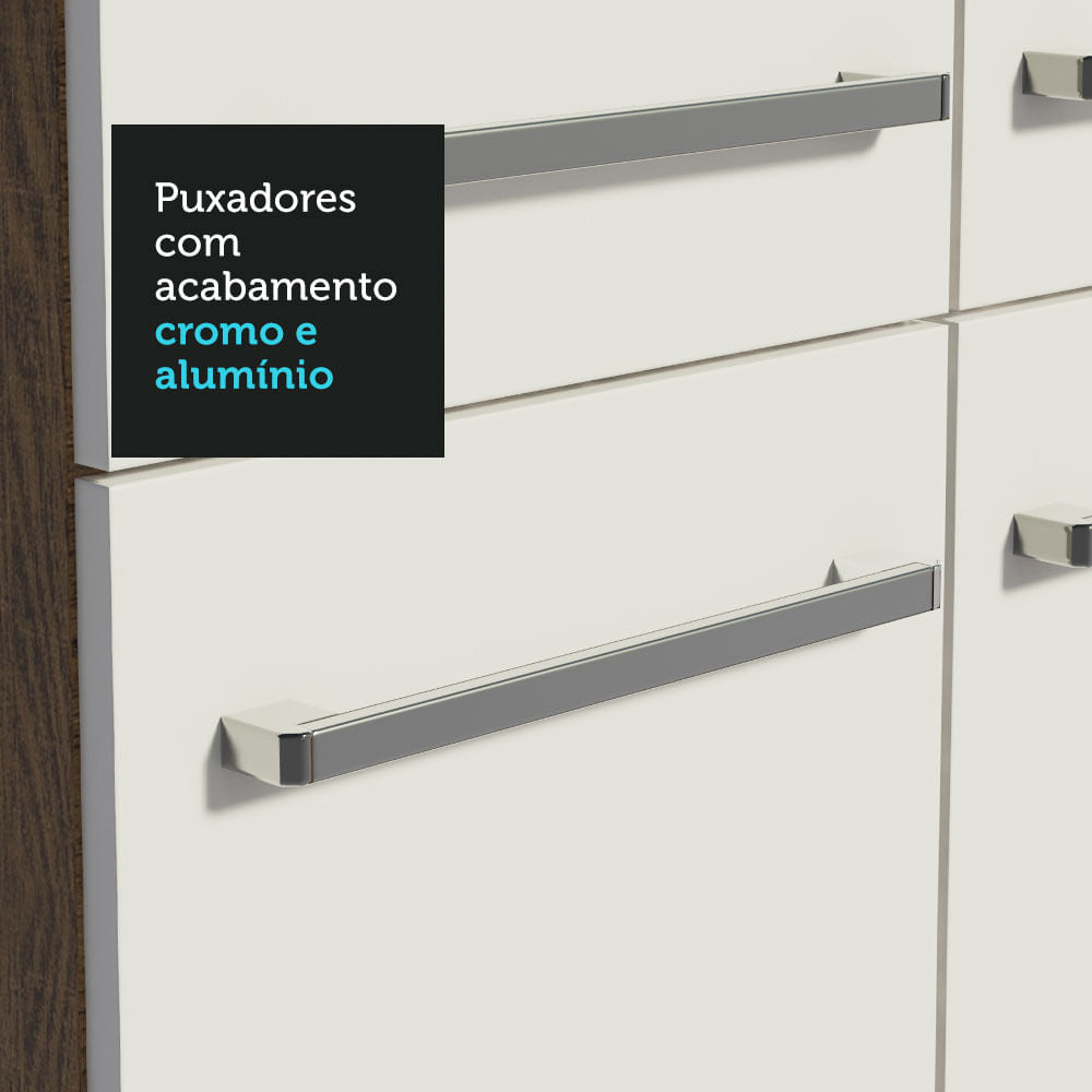 Armário de Cozinha Compacta 229cm Branco/Rustic Emilly Pop Madesa 02