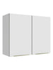 Armário Aéreo Madesa Lux 80 cm 2 Portas Branco/Branco Veludo