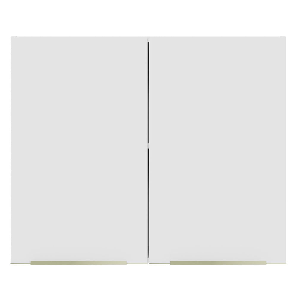 Armário Aéreo Madesa Lux 80 cm 2 Portas Branco/Branco Veludo