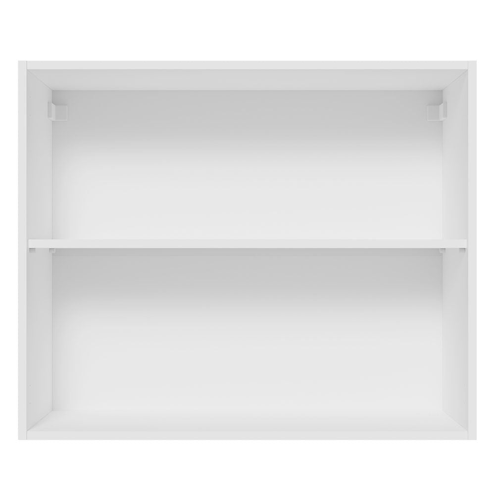 Armário Aéreo Madesa Lux 80 cm 2 Portas Branco/Branco Veludo