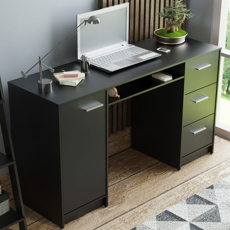 Escrivaninha Madesa Alaska + Estante Escada Preto