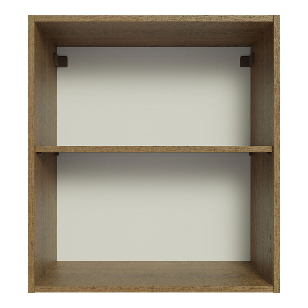 Armário Aéreo 60 cm com 2 Nichos Abertos para Cozinha Madesa Lux, Glamy, Agata, Stella Rustic