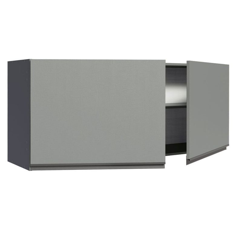 Armário Aéreo 120 x 50 cm 2 Portas Cinza Nice Madesa