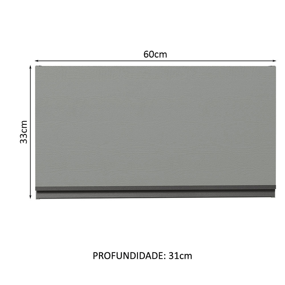 Armário Aéreo 60 cm 1 Porta Basculante Cinza Nice Madesa - Cinza