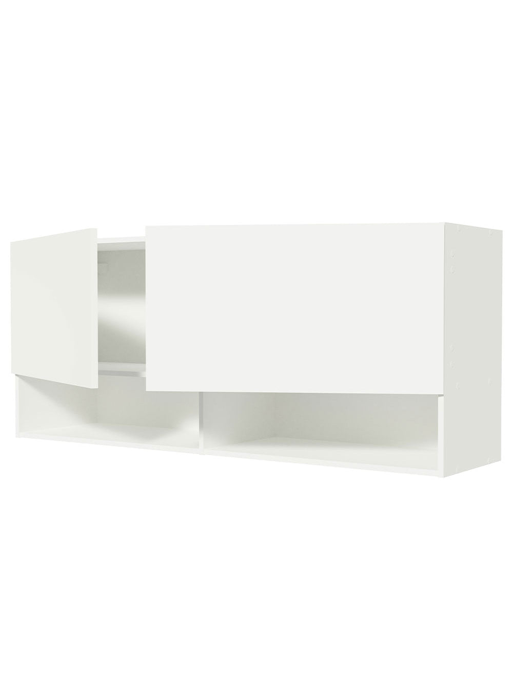 Armário Aéreo 120 cm 2 Portas 2 Nichos Branco para Área de Serviço Madesa