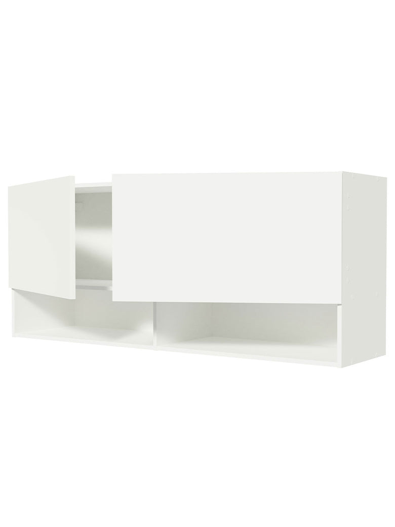 Armário Aéreo 120 cm 2 Portas 2 Nichos Branco para Área de Serviço Madesa