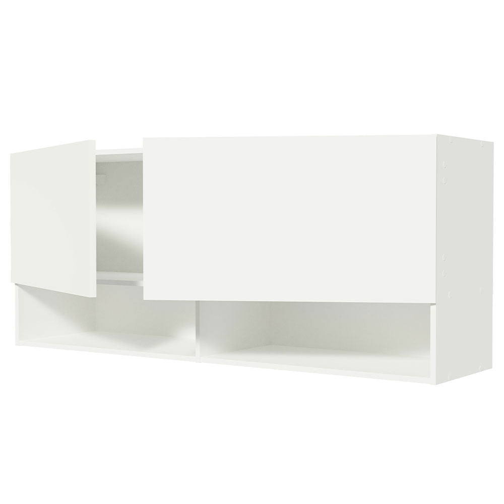 Armário Aéreo 120 cm 2 Portas 2 Nichos Branco para Cozinha Madesa