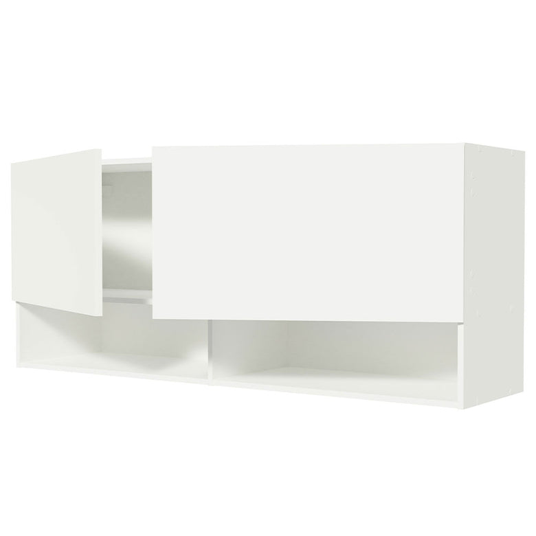 Armário Aéreo 120 cm 2 Portas 2 Nichos Branco para Cozinha Madesa