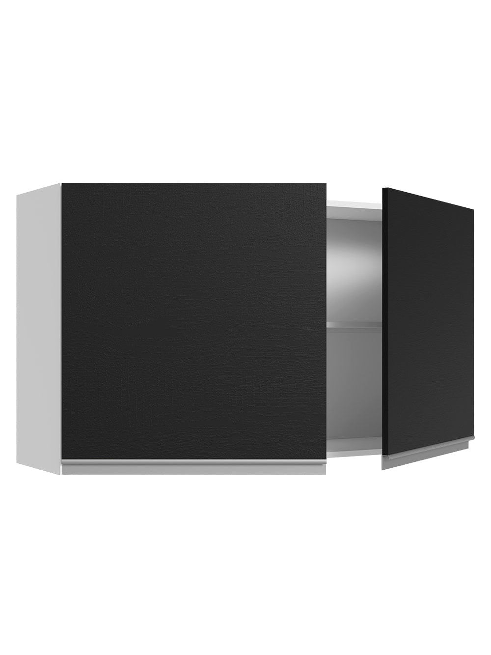 Armário Aéreo 100% MDF 120 cm 2 Portas Branco/Preto Acordes Madesa