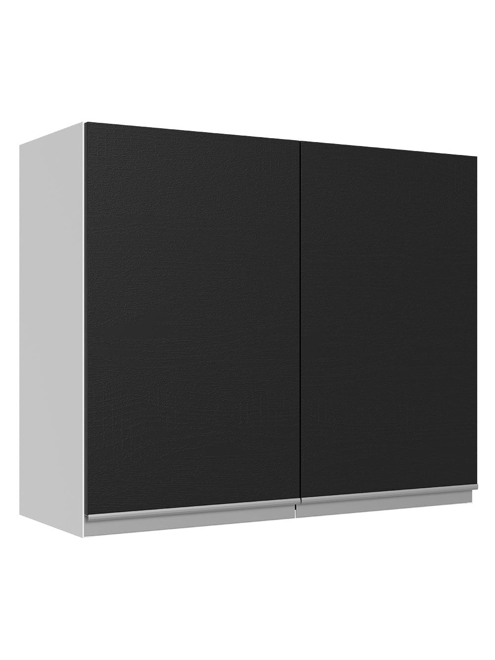 Armário Aéreo 100% MDF 80 cm 2 Portas Branco/Preto Acordes Madesa - Branco/Preto