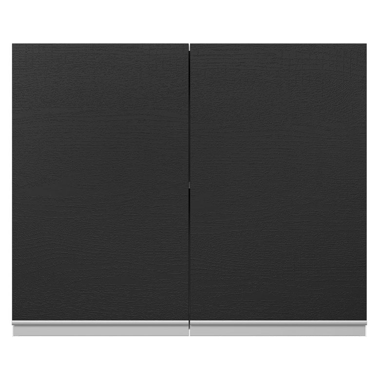 Armário Aéreo 100% MDF 80 cm 2 Portas Branco/Preto Acordes Madesa