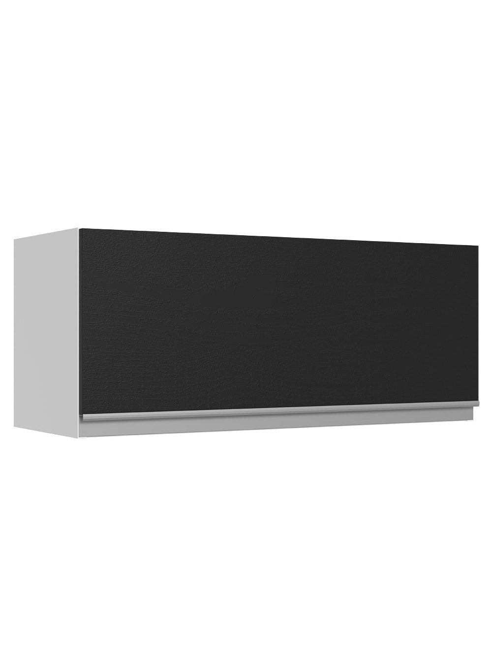 Armário Aéreo 100% MDF 80 cm 1 Porta Basculante Branco/Preto Acordes Madesa - Branco/Preto