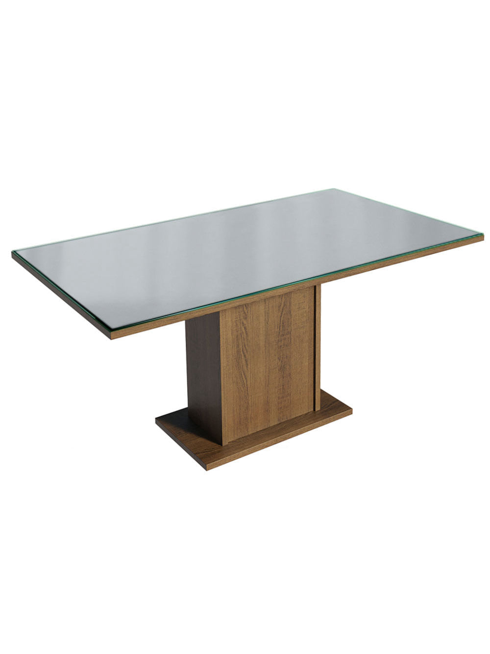 Conjunto Sala de Jantar Mesa Tampo de Vidro 6 Cadeiras Rustic/Cinza/Silver Geórgia Madesa