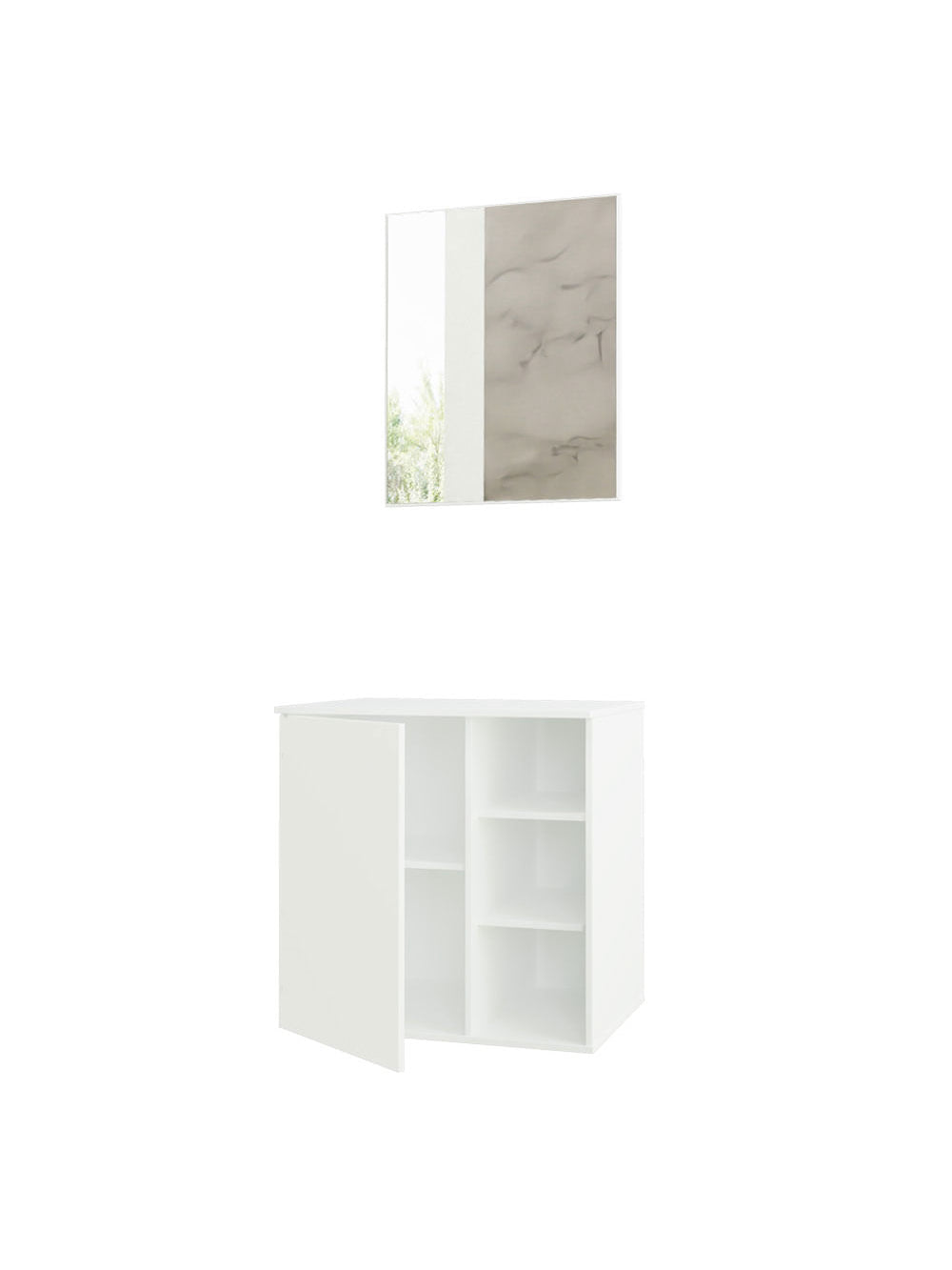 Armário Gabinete com Espelho para Banheiro 60cm Branco Madesa