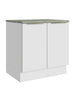 Balcão 80 cm 2 Portas Branco/Branco Veludo Lux Madesa