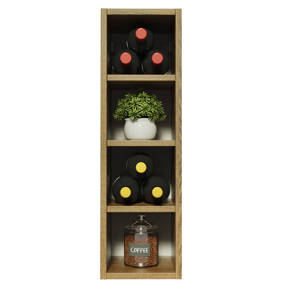 Adega 20 cm com 4 Nichos para Cozinhas Rustic Madesa