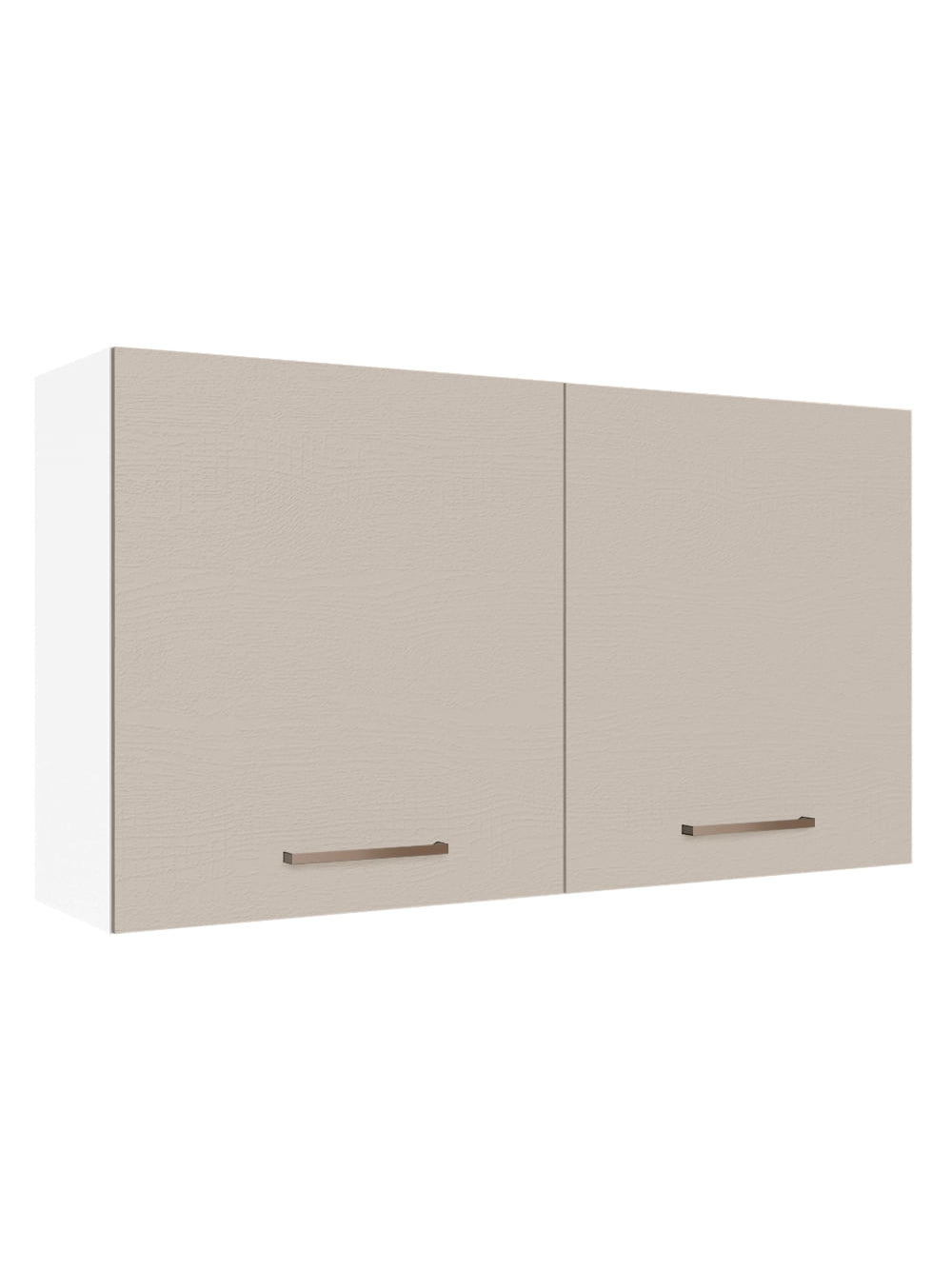 Armário Aéreo 120 cm 2 Portas Branco/Crema Agata Madesa - Branco/Crema