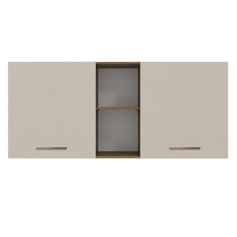 Armário Aéreo 150 cm 2 Portas e 2 Nichos Rustic/Crema Agata Madesa