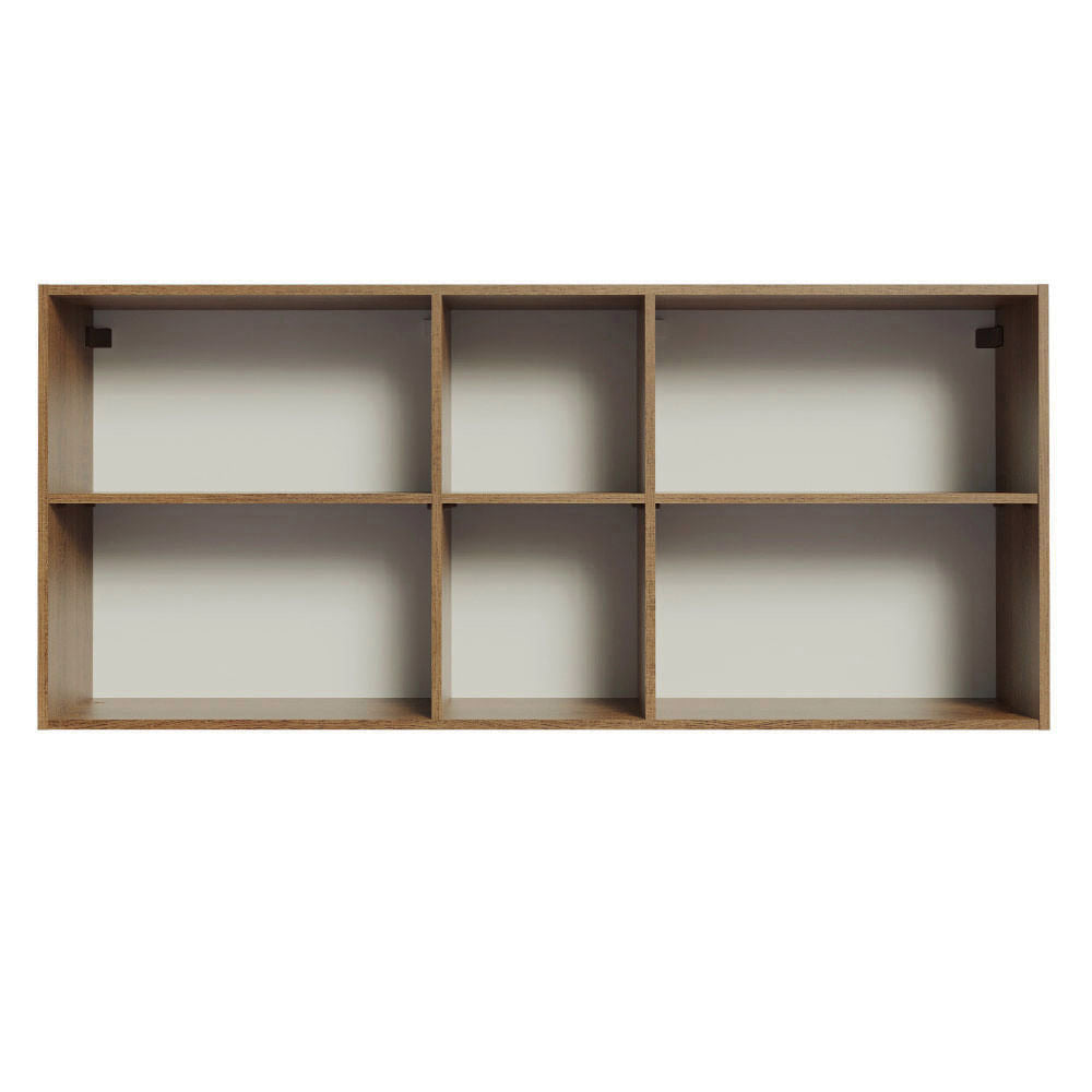 Armário Aéreo 150 cm 2 Portas e 2 Nichos Rustic/Crema Agata Madesa