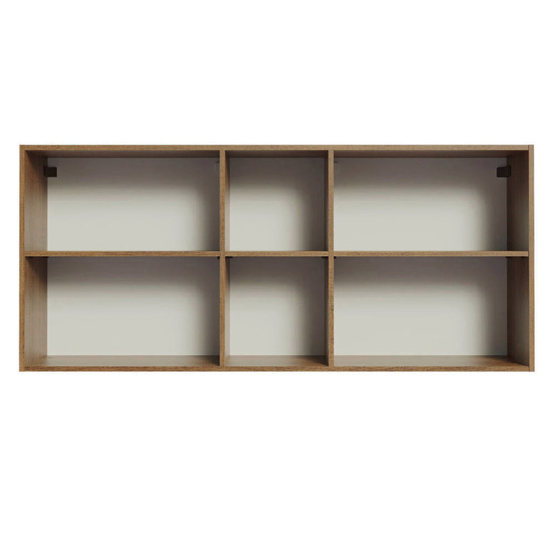 Armário Aéreo 150 cm 2 Portas e 2 Nichos Rustic/Crema Agata Madesa