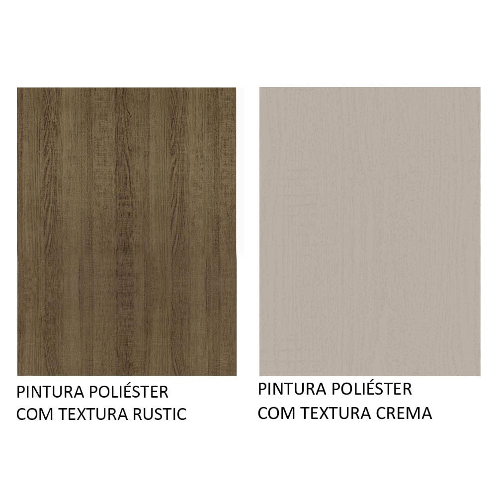Armário Aéreo 150 cm 2 Portas e 2 Nichos Rustic/Crema Agata Madesa