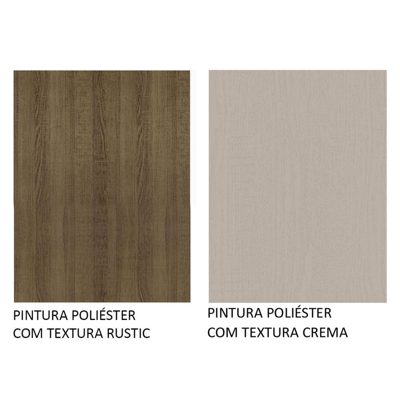 Armário Aéreo 150 cm 2 Portas e 2 Nichos Rustic/Crema Agata Madesa