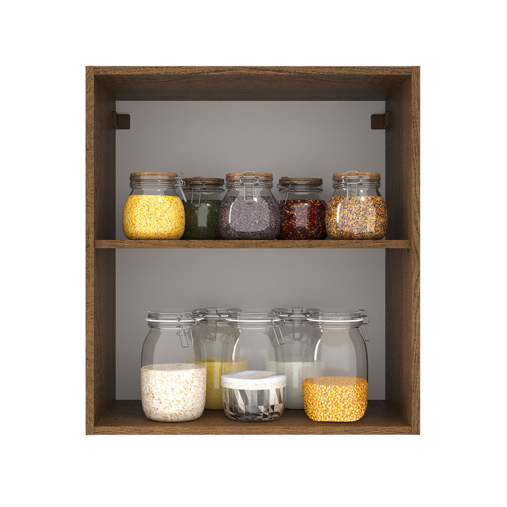 Armário Aéreo 60 cm 1 Porta Rustic/Crema Agata Madesa