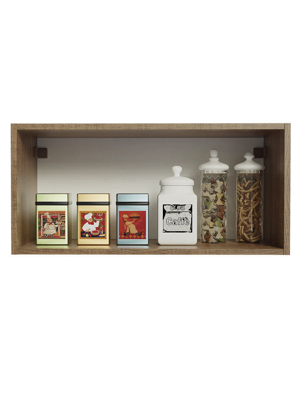 Armário Aéreo 70 cm 1 Porta Basculante Rustic/Crema Agata Madesa