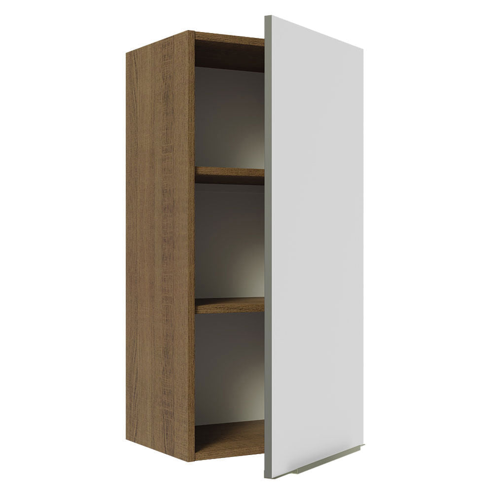 Armário Aéreo 40 x 83 cm 1 Porta Rustic/Branco Veludo Lux Madesa