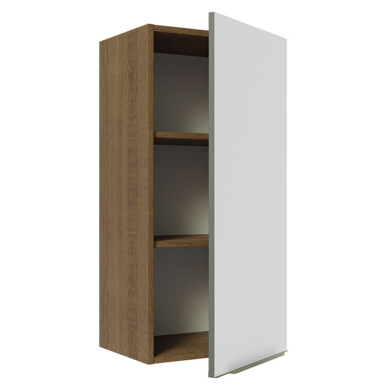 Armário Aéreo 40 x 83 cm 1 Porta Rustic/Branco Veludo Lux Madesa