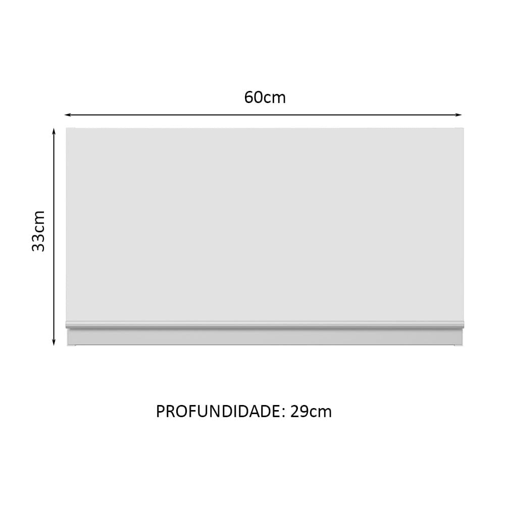 Armário Aéreo 100% MDF 60 cm 1 Porta Basculante Branco Smart Madesa - Branco