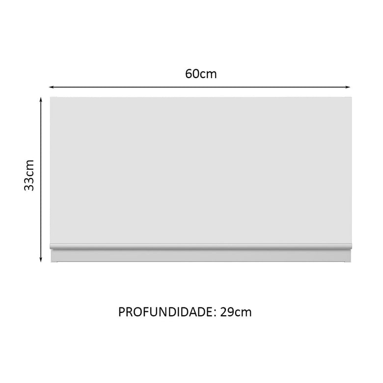 Armário Aéreo 100% MDF 60 cm 1 Porta Basculante Branco Smart Madesa