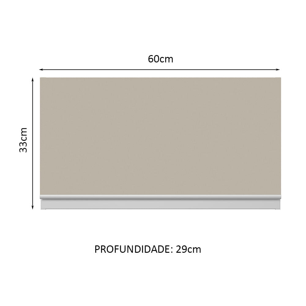 Armário Aéreo 100% MDF 60 cm 1 Porta Basculante Branco/Crema Smart Madesa - Branco/Crema
