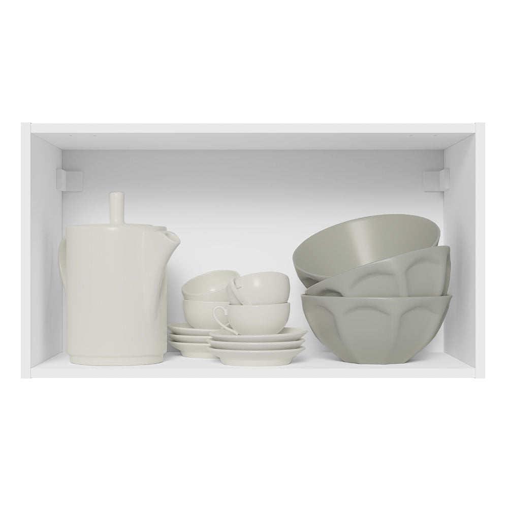 Armário Aéreo 100% MDF 60 cm 1 Porta Basculante Branco/Crema Smart Madesa