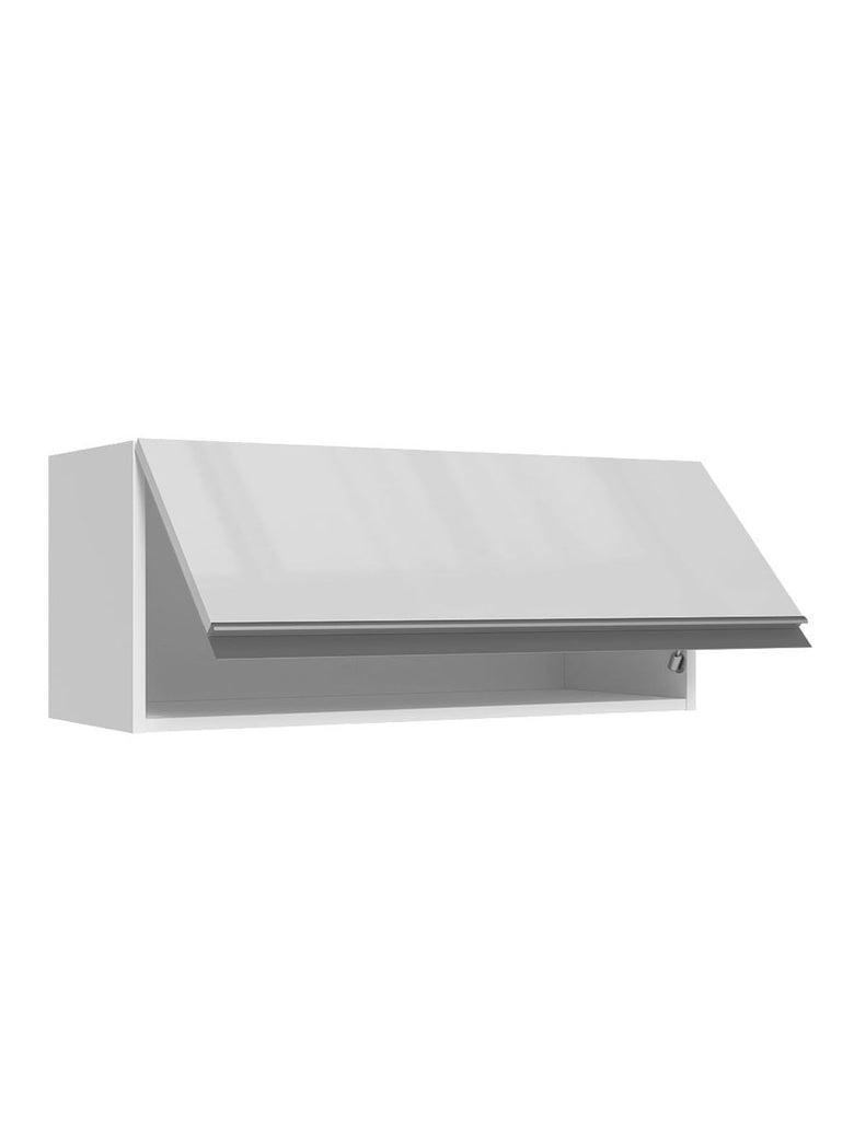 Armário Aéreo 100% MDF 70 cm 1 Porta Basculante Frente Branco Brilho Acordes Madesa