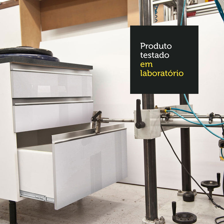 Armário Aéreo 100% MDF 70 cm 1 Porta Basculante Frente Branco Brilho Acordes Madesa