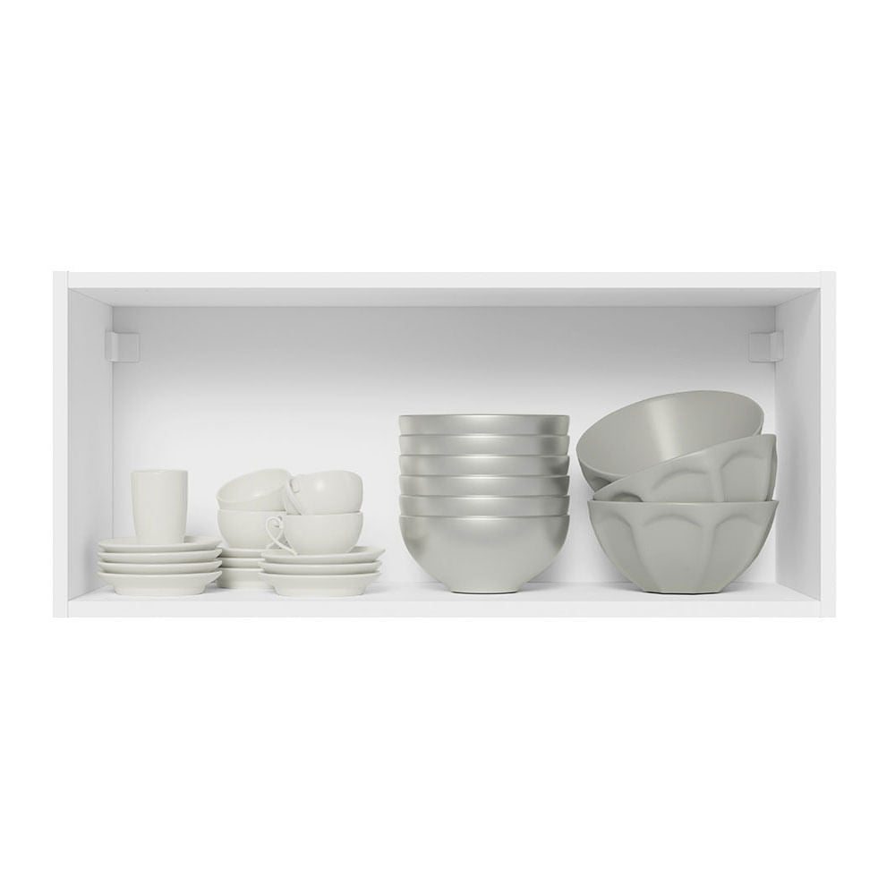 Armário Aéreo 100% MDF 70 cm 1 Porta Basculante Branco/Preto Acordes Madesa