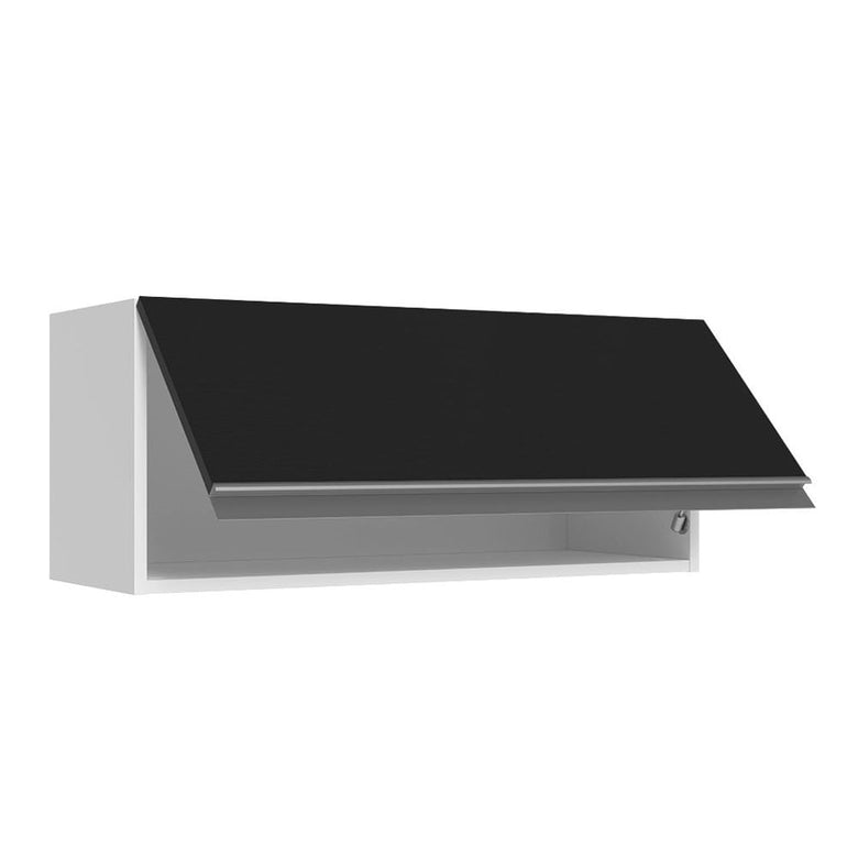Armário Aéreo 100% MDF 70 cm 1 Porta Basculante Branco/Preto Acordes Madesa