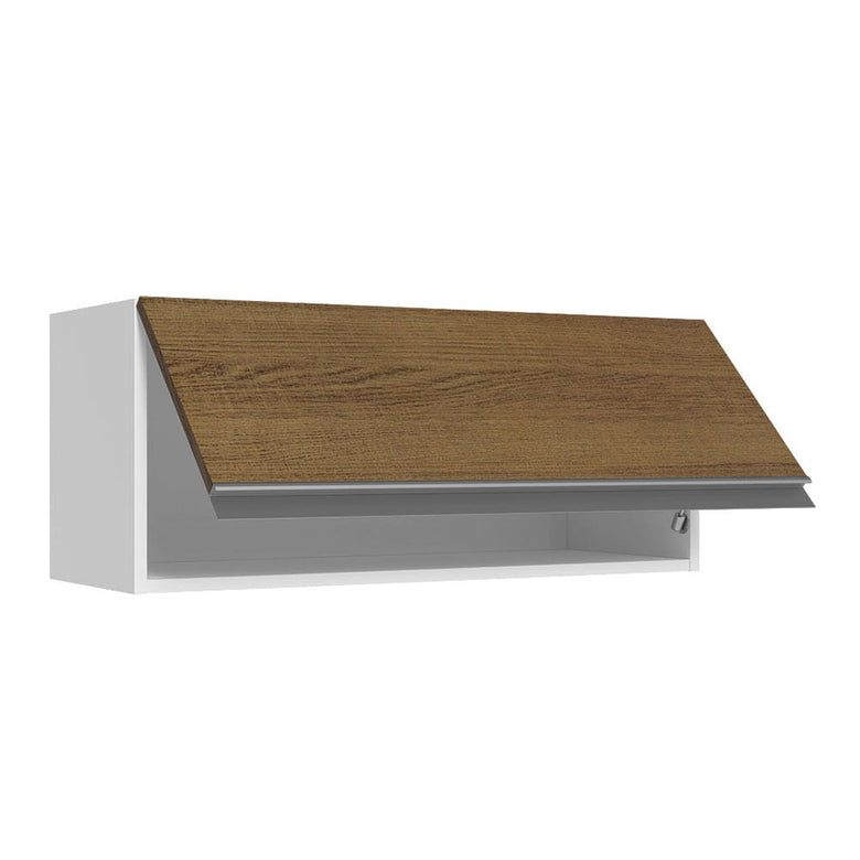 Armário Aéreo 100% MDF 70 cm 1 Porta Basculante Branco/Rustic Acordes Madesa