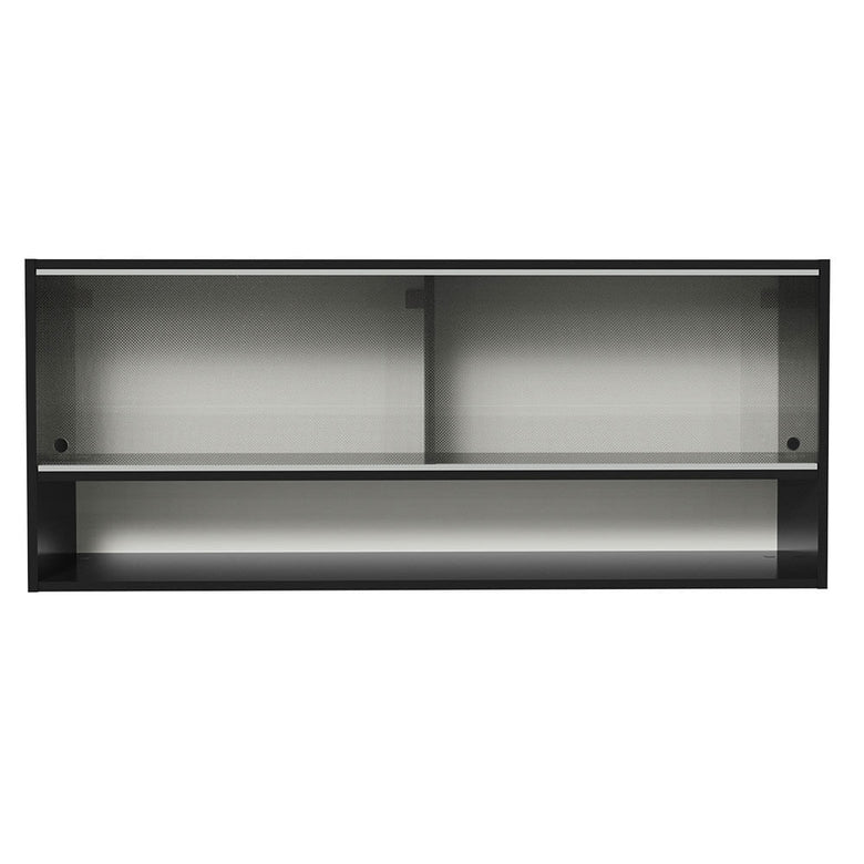 Armário Aéreo 120cm 2 Portas Correr Vidro Pontilhado 1 Nicho Preto Reims Madesa