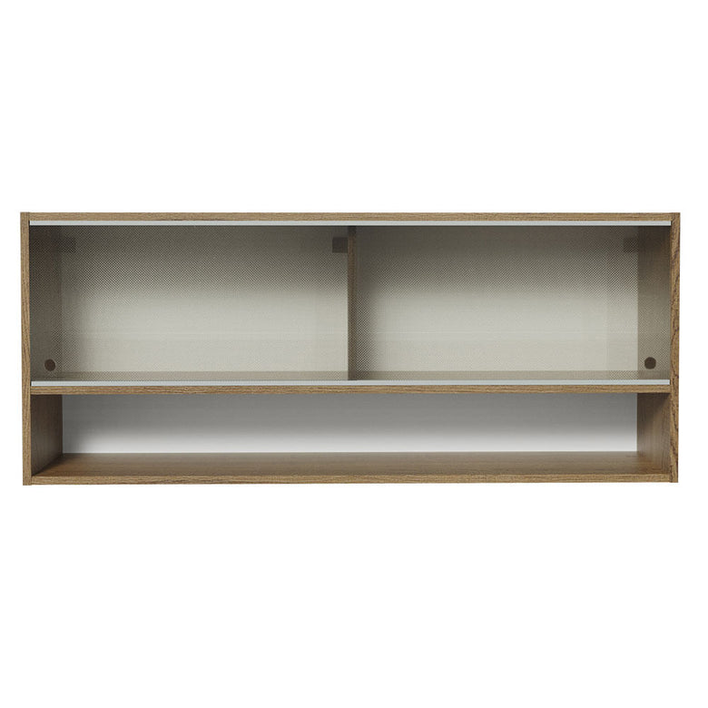 Armário Aéreo 120cm 2 Portas Correr Vidro Pontilhado 1 Nicho Rustic para Cozinhas Glamy, Lux e Reims Madesa