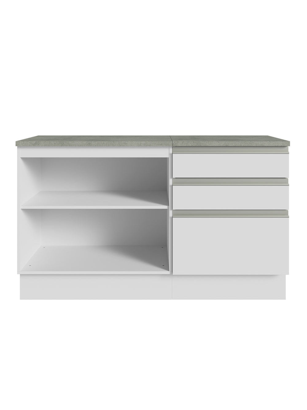 Armário Gabinete para Banheiro 140cm 2 Portas 3 Gavetas Branco Madesa