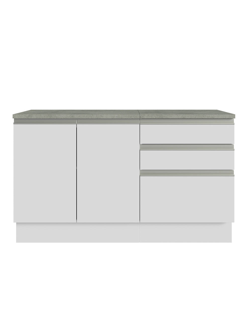 Armário Gabinete para Banheiro 140cm 2 Portas 3 Gavetas Branco Madesa