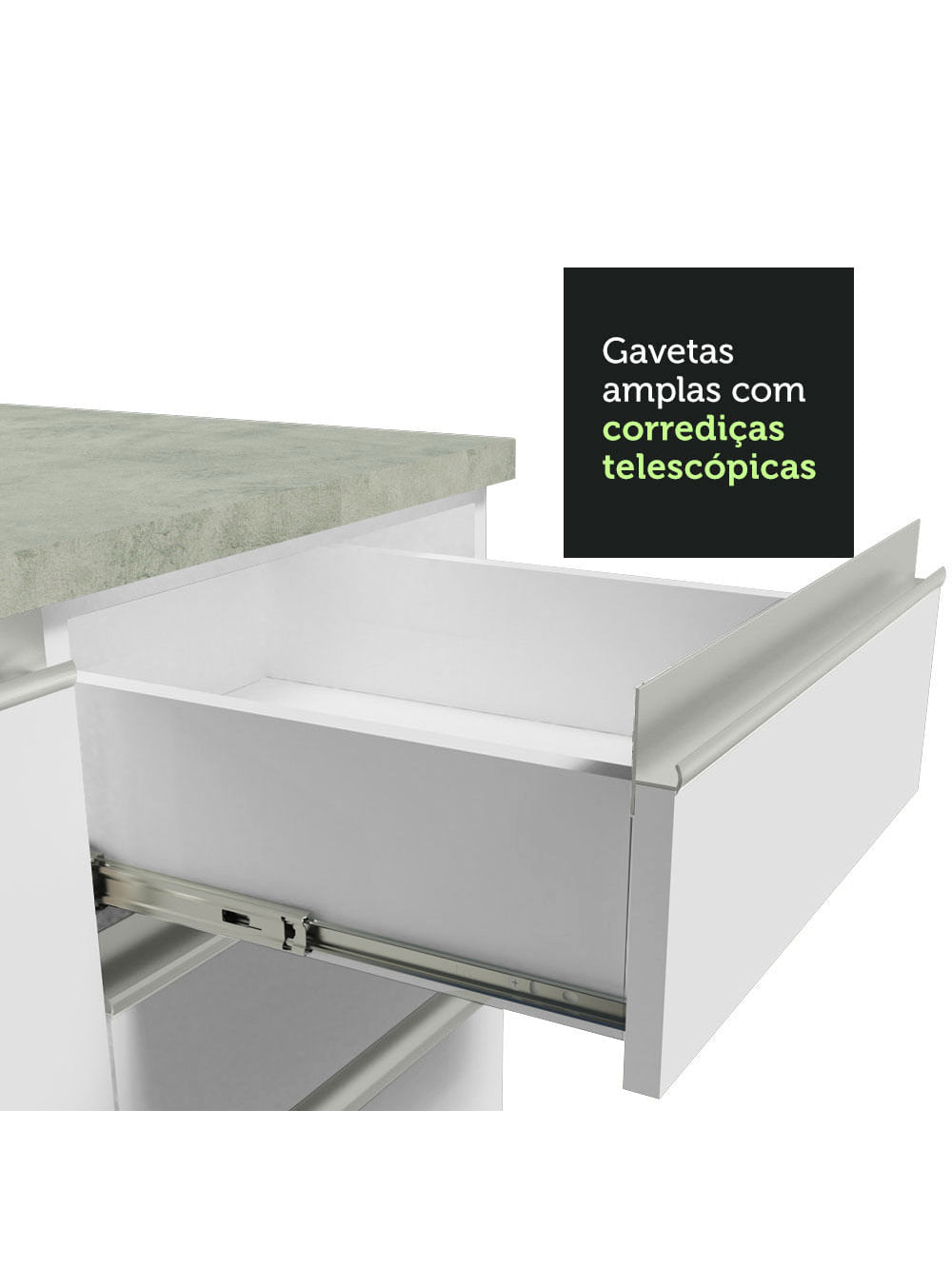 Armário Gabinete para Banheiro 140cm 2 Portas 3 Gavetas Branco Madesa