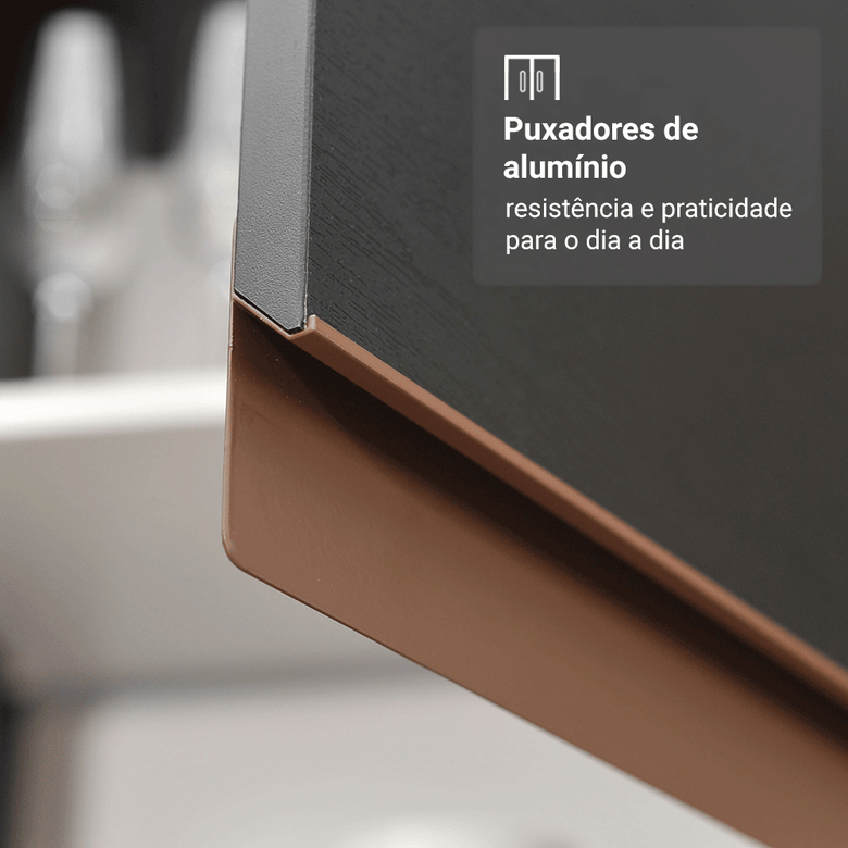 Armário de Cozinha Compacta 190cm Preto Reims Madesa 07