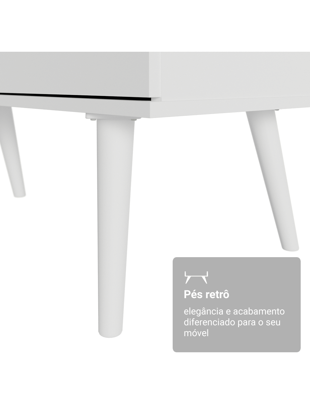 Escrivaninha Penteadeira de Canto 3 Gavetas Branco Madesa