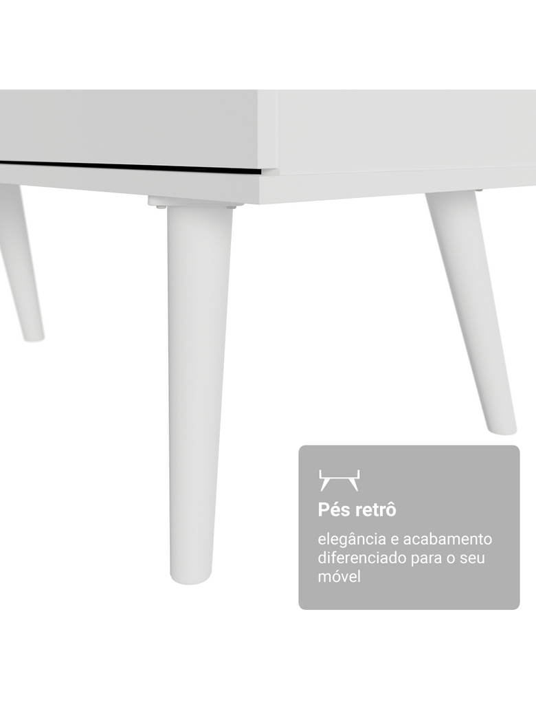 Escrivaninha Penteadeira de Canto 3 Gavetas Branco Madesa