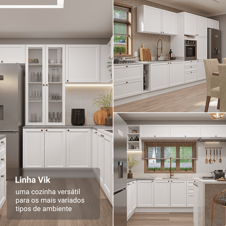 Armário Aéreo 120 cm 2 Portas Branco Vik Madesa