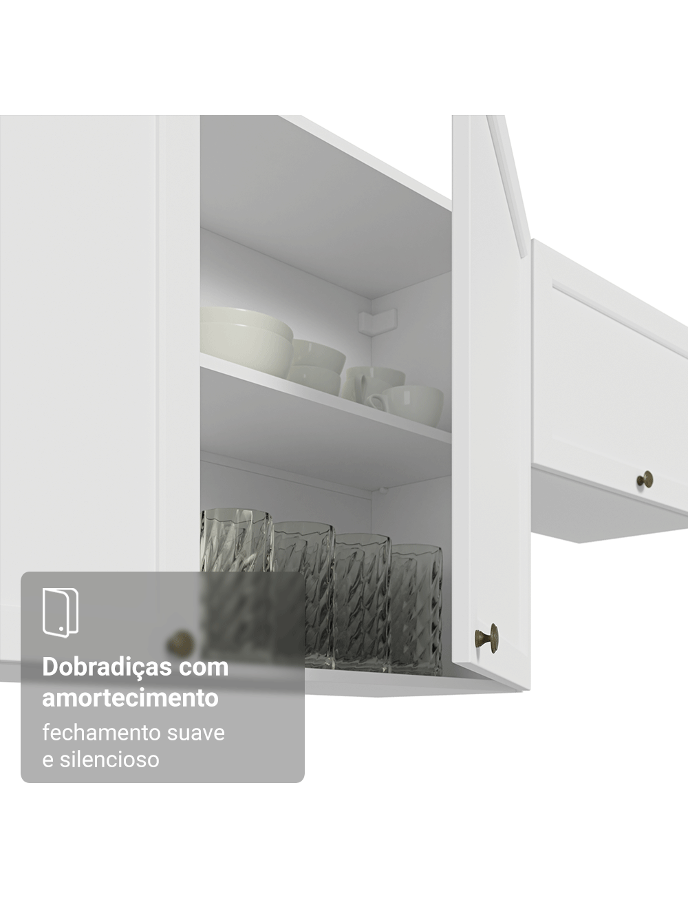 Armário Aéreo 120 cm 2 Portas Branco Vik Madesa