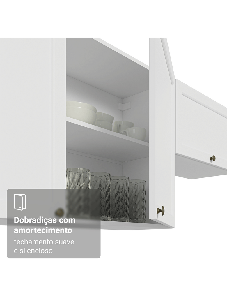Armário Aéreo 120 cm 2 Portas Branco Vik Madesa